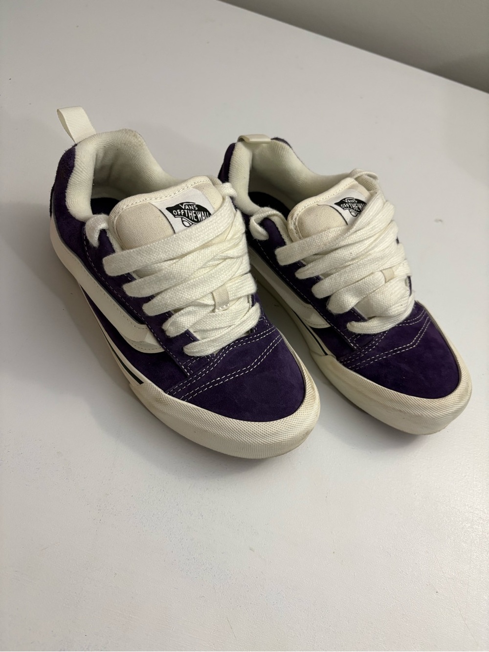 Vans Kids Knu Skool Suede Sneaker - Purple/White